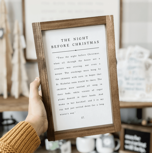 The Night Before Christmas Sign, 8 x 12